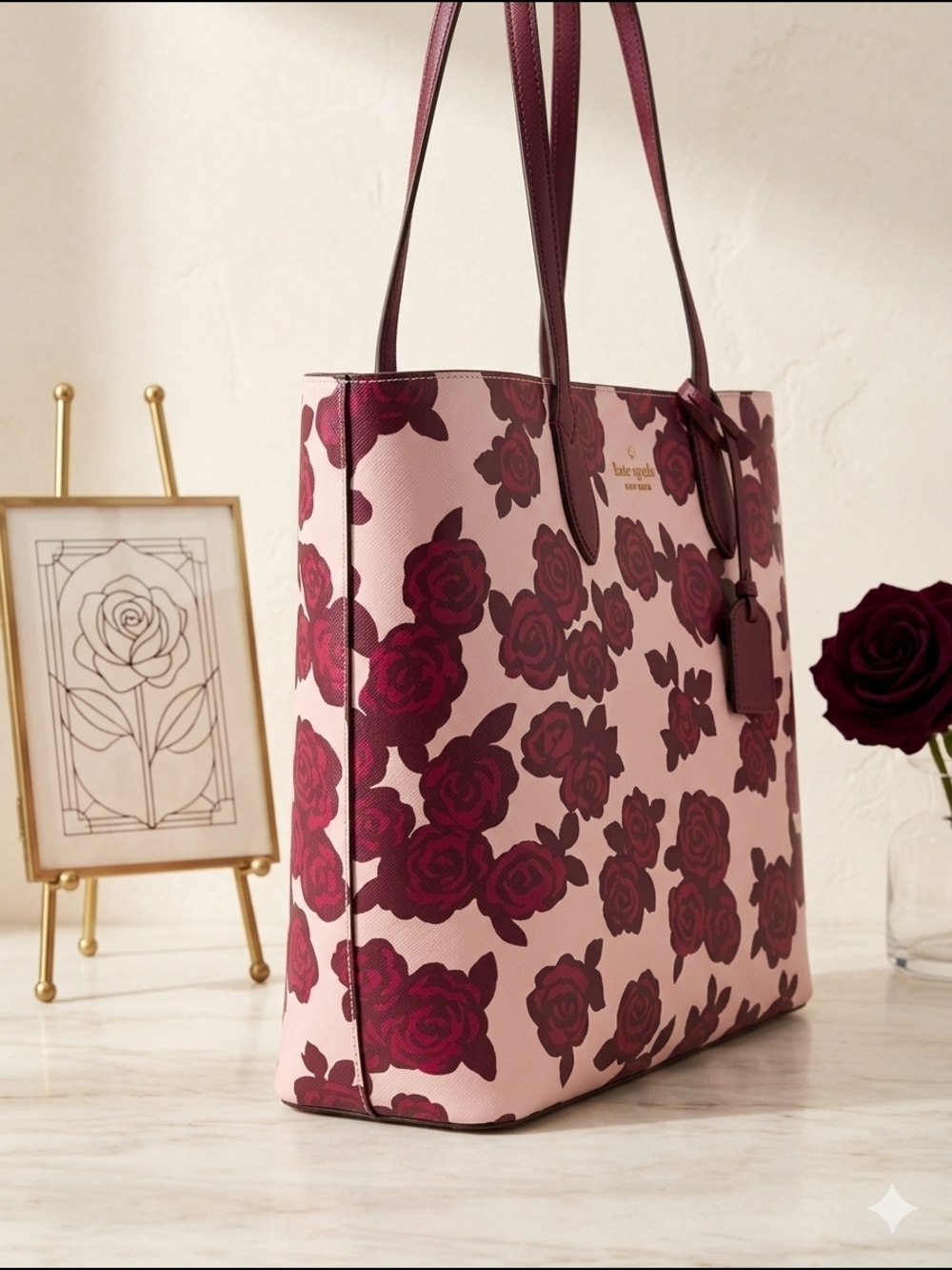 Kate Spade New York Brynn Tote – Rose Florets Print (NWT) - Picture 4 of 9